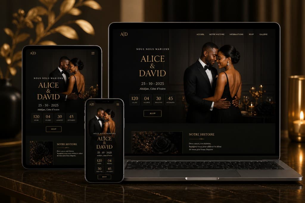 ZuriCards guest page on phone, tablet, and laptop